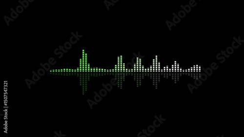 Colorful music equalizer bars reacting to song beats, wave Full HD video footage download. Animated glowing colorful audio bar spectrum Isolated on black background