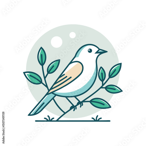 Bird logo vector icon illustration style Simple line design concept bird nest logo illustration places where birds nest simple elegant symbol of nature
