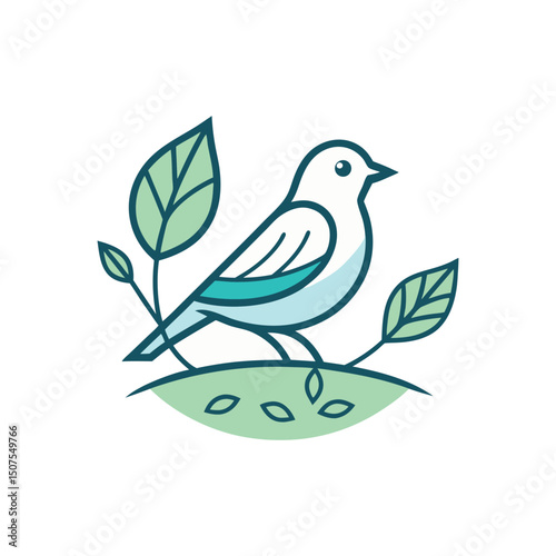 Bird logo vector icon illustration style Simple line design concept bird nest logo illustration places where birds nest simple elegant symbol of nature

