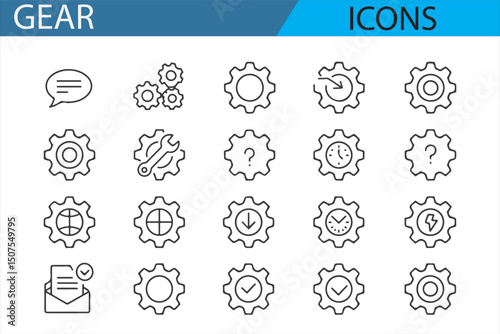 Icons for Technology, Mechanism, and Automation Processes