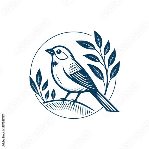 Bird logo vector icon illustration style Simple line design concept bird nest logo illustration places where birds nest simple elegant symbol of nature
