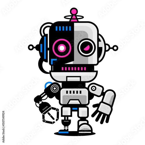 Artificial Intelligence robot logo colorful illustration