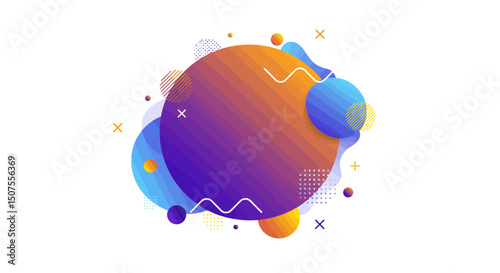 Abstract Gradient Circle Design Colorful Fluid Shapes and Geometric Elements