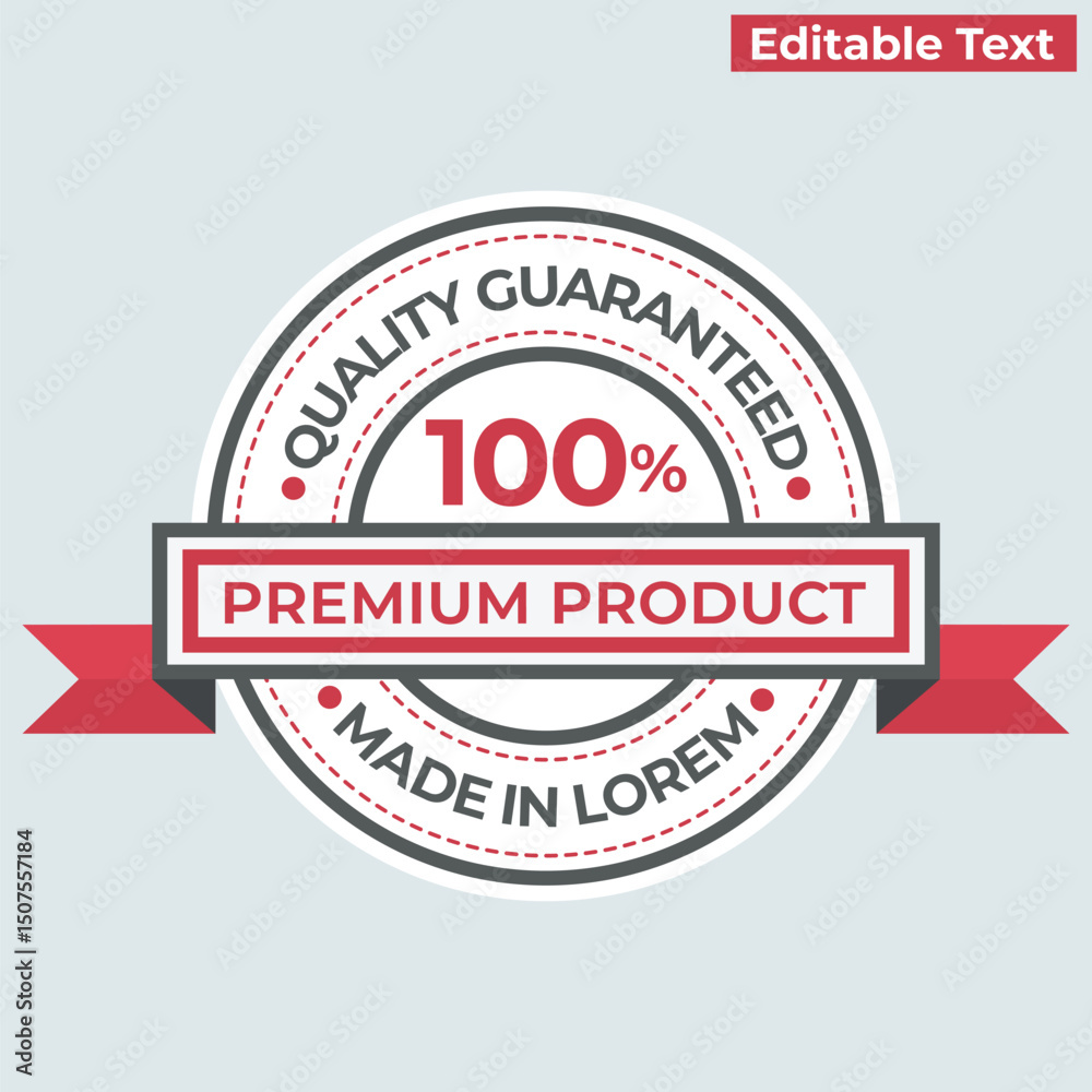 Fototapeta premium 100% Premium Product Badge – Quality Guaranteed Seal Label Design