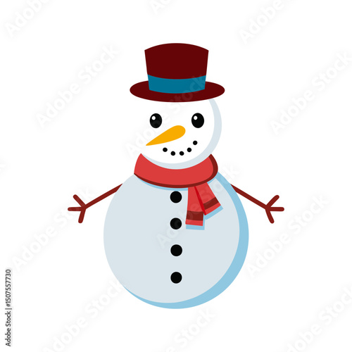 create a frosty the snowman isolated silhouette vector 