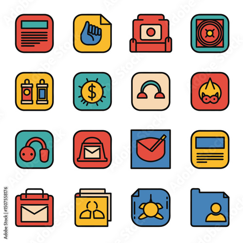 Single high resolution icon in various colors professional design element for websites and applications