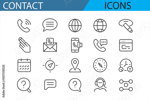 Icons Representing Communication Channels and Support Systems