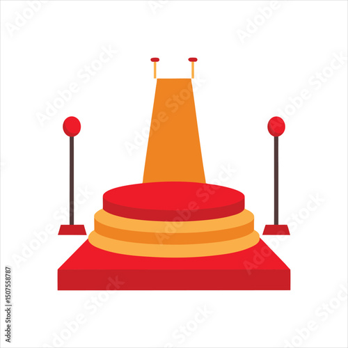 Podium Scene with Lighting and Round Frame
