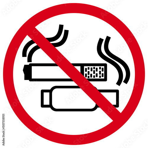 No Smoking Sign, Electronic Cigarettes Devices Forbidden Symbol