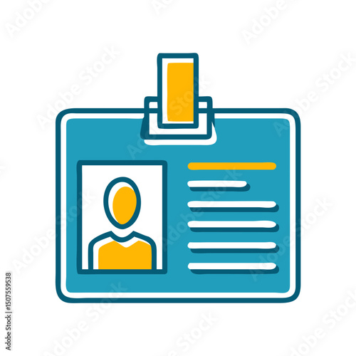 Identification card with photo and information in flat design  