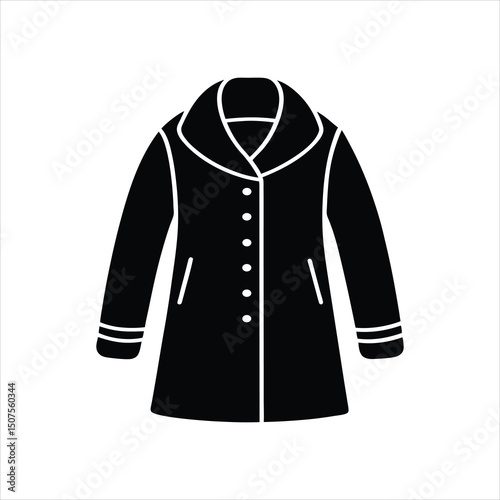 Winter Wear Coat Silhouette Clipart Design