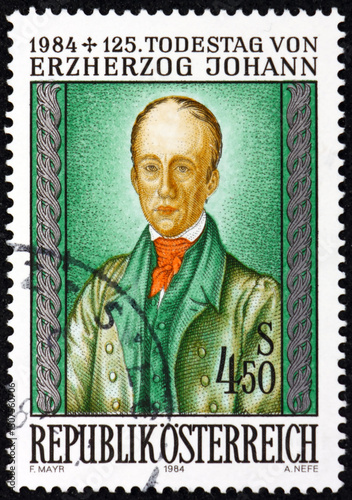 Postage stamp Austria 1984 Archduke Johann (1782-1859), was an Austrian field marshal and imperial regent photo