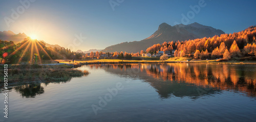 The tranquil Silvaplana lak...