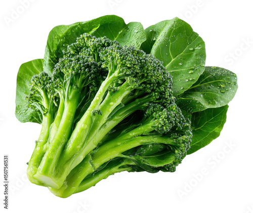 Fresh broccoli harvest local farm food natural view healthy eating isolated on transparent background