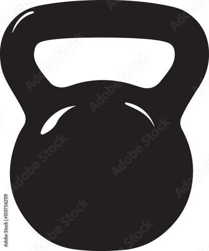 Kettlebell Silhouette Vector Illustration on Transparent Background