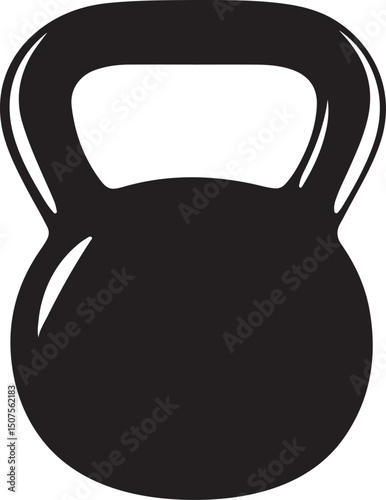 Kettlebell Silhouette Vector Illustration on Transparent Background