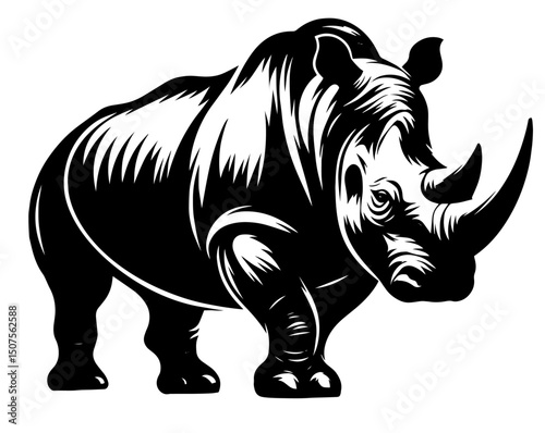 Silhouette of a Rhinoceros – Powerful Wildlife Animal, Strength, Endurance and Conservation –  Nature Projects, Safari Themes and Endangered Species Awareness
