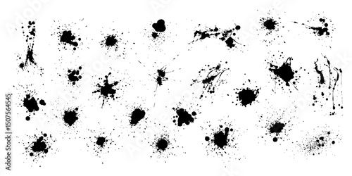 Big graffiti spray banner set. Highly detailed spray paint frame. Vector illustration