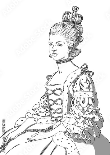 Charlotte of Mecklenburg-Strelitz,  Queen of Great Britain and Ireland as the wife of King George III, portrait