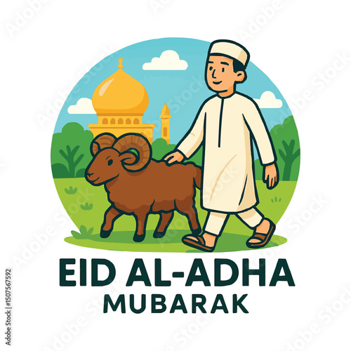 Happy Eid Al-Adha  Traditional Festival Scene Art & Illustration