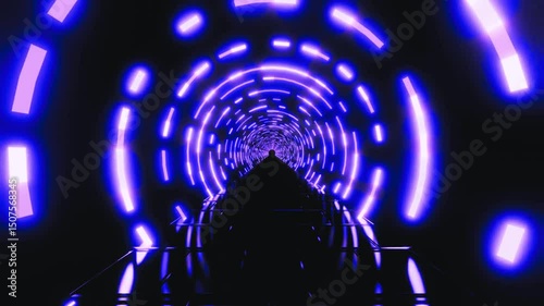 abstract tunnel background of colorful lights