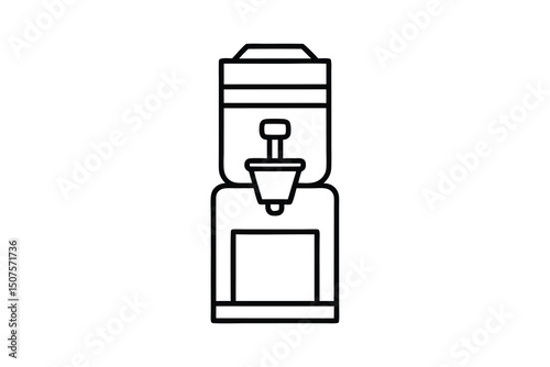 Water cooler dispenser icon line art illustration design