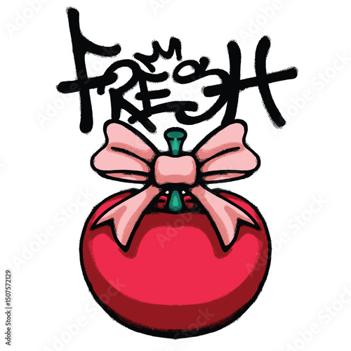 Cherry with Pink Bow Urban Streetwear t shirt design