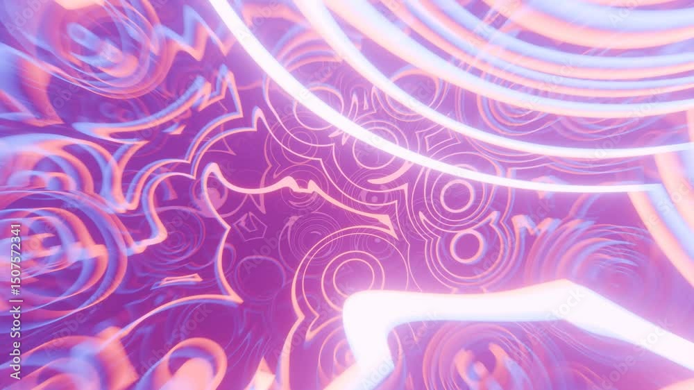 3D loop with luminous abstract textures