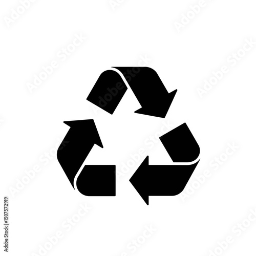 Recycling symbol in black design representing sustainability concept  