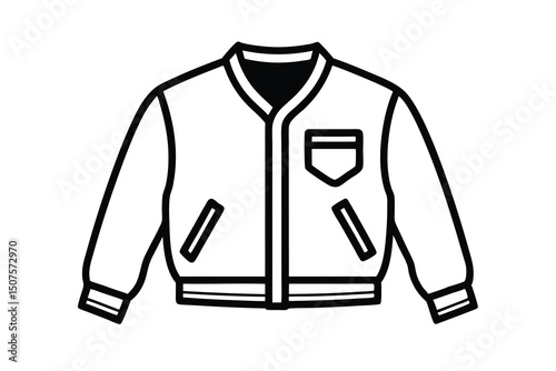 Classic varsity jacket design outline illustration