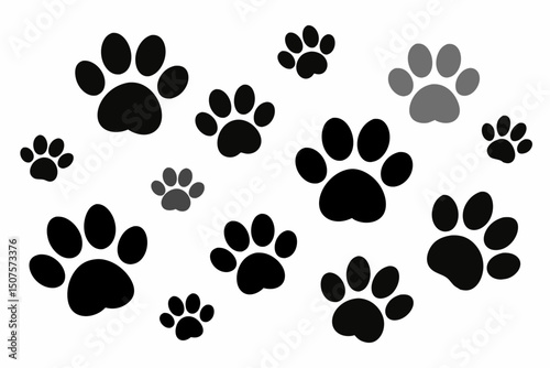 scattered paw shapes of varying opacity