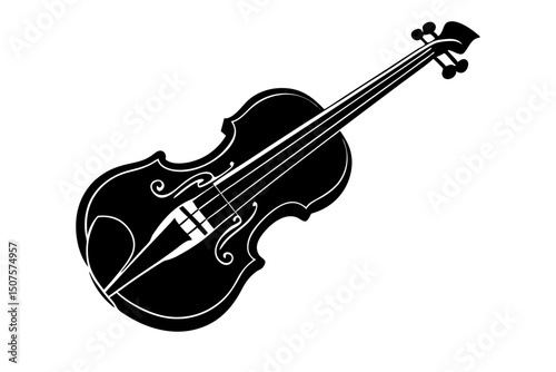 Violin silhouette vector art illustration