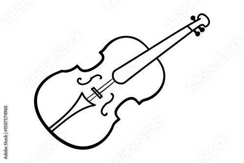 Violin vector line art illustration