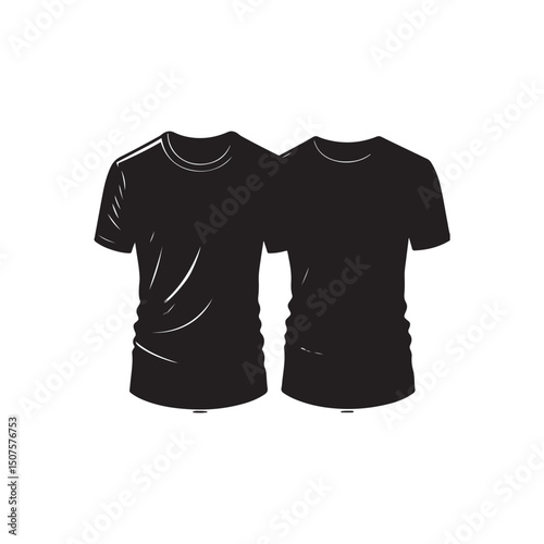 Black t shirt vector illustration showing casual fashion design