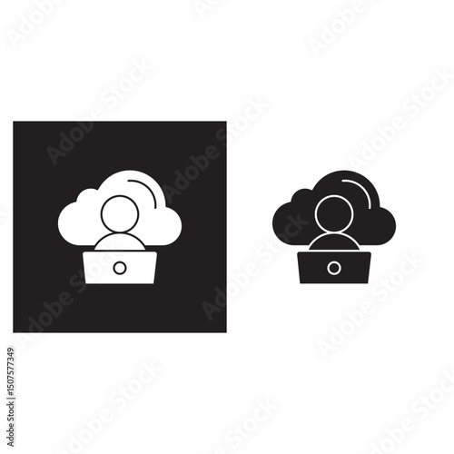 Coud Workspace icon, Seamless Collaboration in the Cloud, Empower Remote Teams with a Cloud Workspace, vector