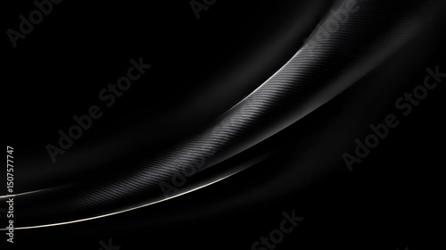 Smooth Black Abstract Wave Background with Elegant Fluid Texture