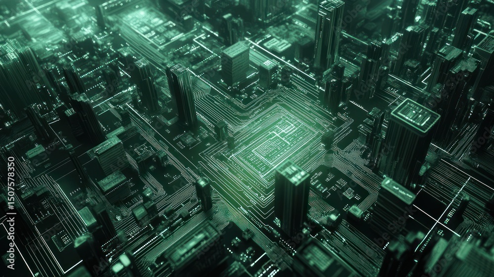 Fototapeta premium Futuristic Circuit City