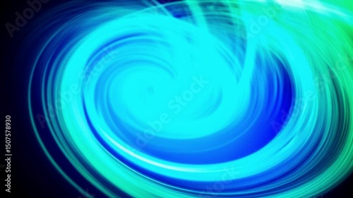 Abstract Swirling Bokeh Lights in Electric Blue and Neon Green — Futuristic Digital Particles in Motion