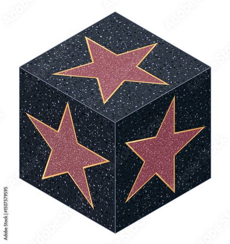 vector terrazzo cube with hollywood stars