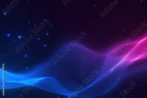 Abstract background with neon blue and pink gradient colors, glowing light effect, dark space for design