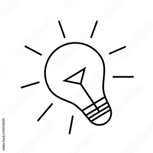 Light bulb line icon idea sign isolated on wite background.
