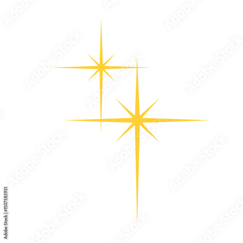 Vector cartoon shiny bright sparkles isolated on white background.
