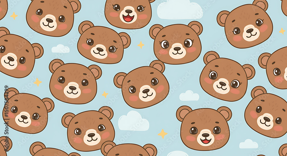 Obraz premium seamless pattern with teddy bears