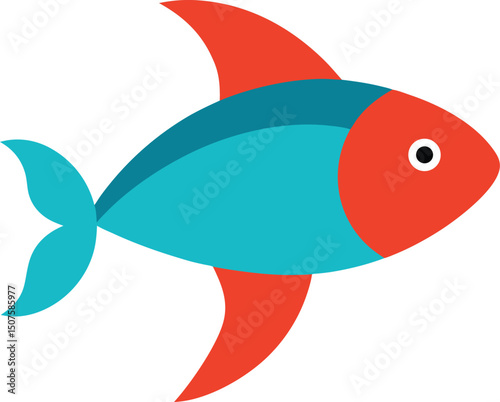 fish on a blue background