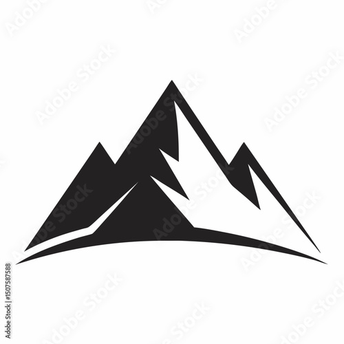 Sharp minimal peak mountain logo element