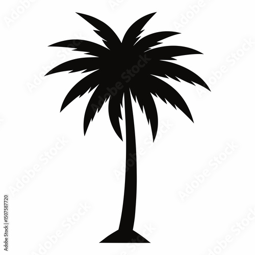 Single standing palm tree illustration