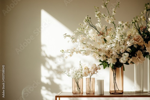 Elegant Floral Arrangement With Greenery in a Minimalist Setting During Daylight