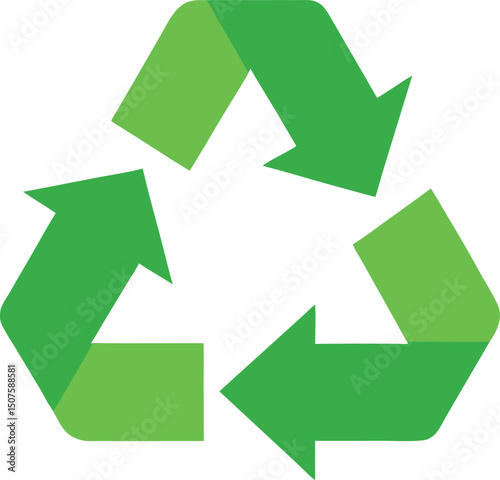 recycle symbol on white background