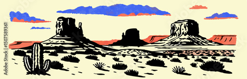 Monument Valley Landscape: Desert Sunset, Arizona