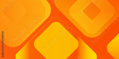 Simple art orange abstract background with square shapes. Geometric design elements. Dynamic shapes modern concept